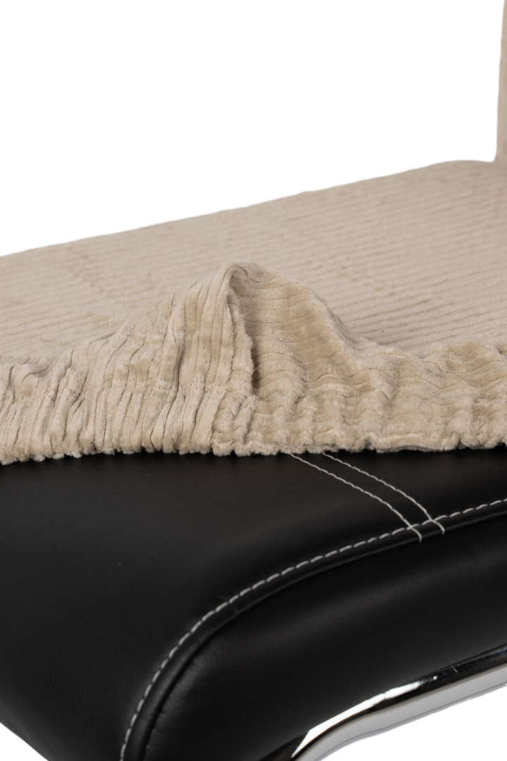 Pokrowiec na krzesło Platynowy Beż – Bawełniany Welur Tapicerski - obrazek 2