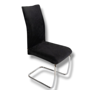 Pokrowiec na krzesło – Głęboka Czerń / Onyks – Velvet Super Soft LUX