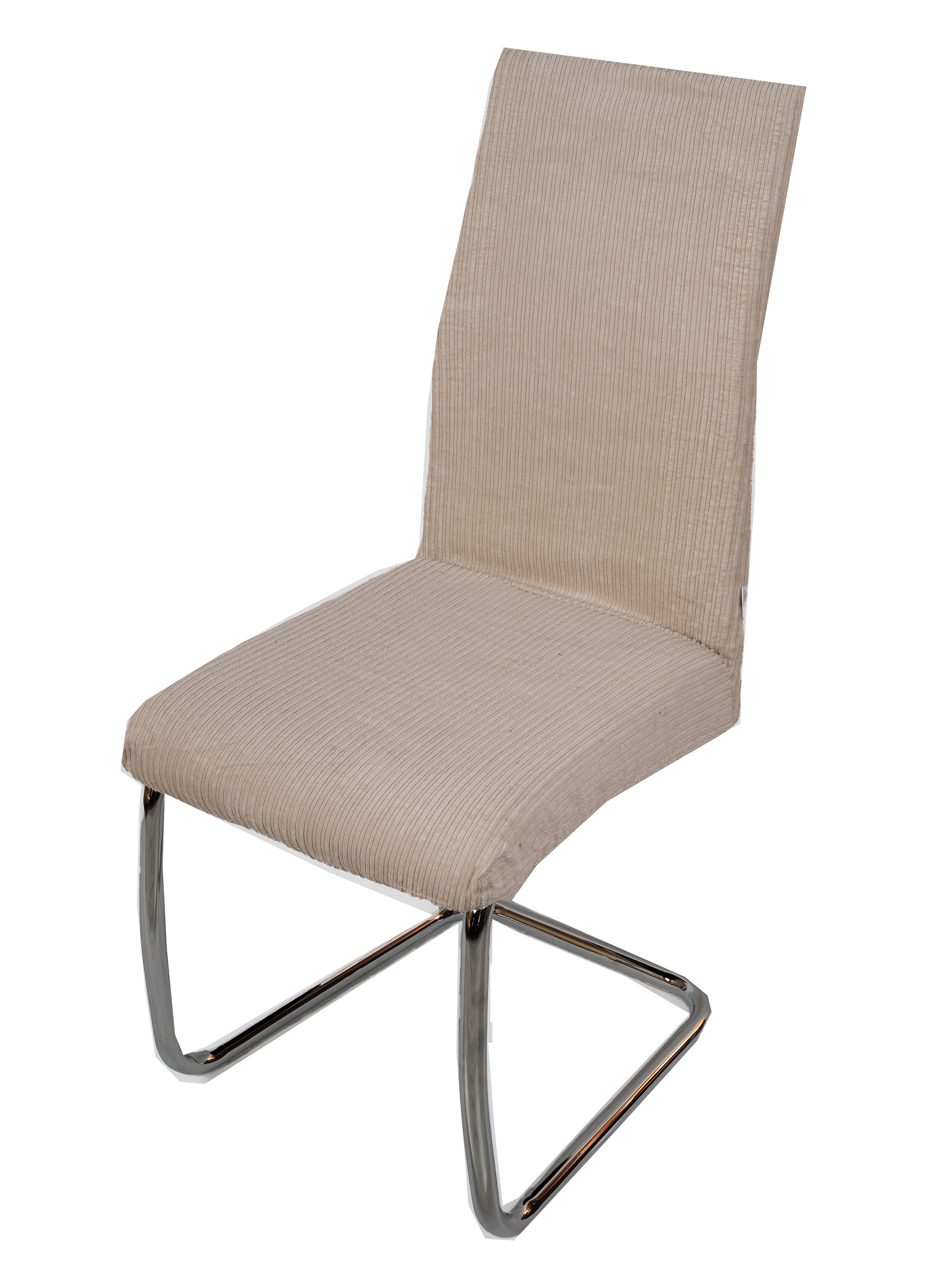 Pokrowiec na krzesło Platynowy Beż – Bawełniany Welur Tapicerski - obrazek 3