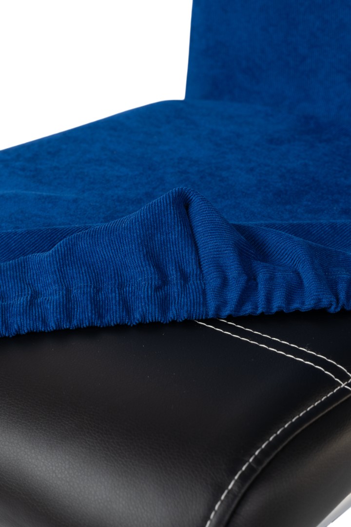 Pokrowiec na krzesło – Sztruks Tapicerski LUX Chabrowy / Royal Blue - obrazek 2