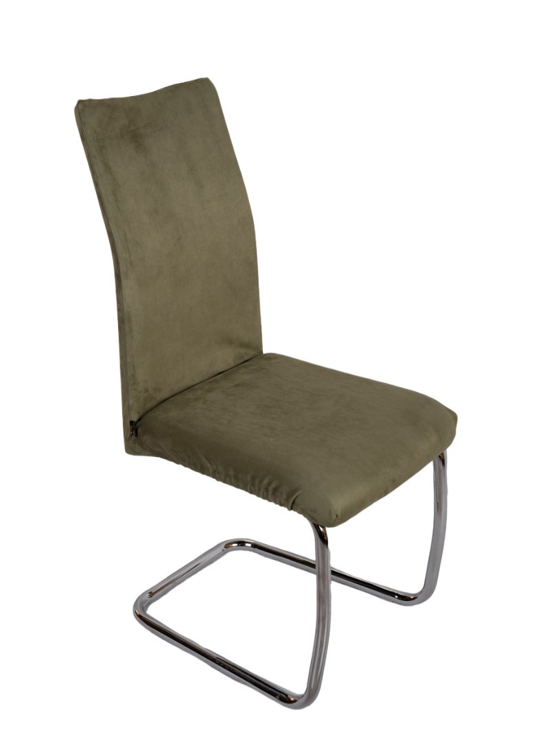 Pokrowiec na krzesło - Zamsz welurowy - Szałwiowy (Eukaliptus)